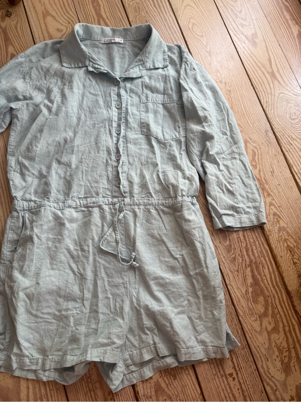 STATESIDE Light Blue Linen Rayon Romper Size M